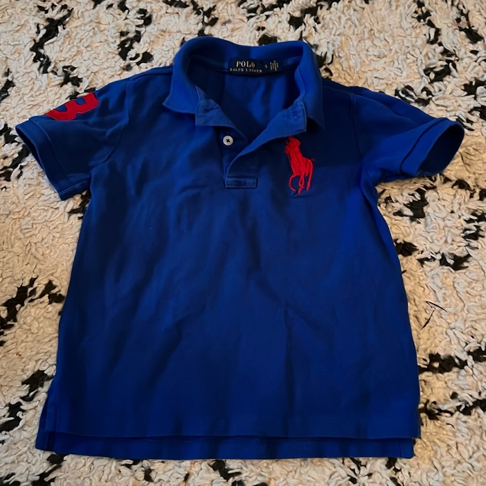 boys blue polo size 5. gently worn